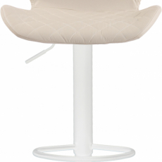 Barová stolička Cork, syntetická koža, biela / krémová - 2