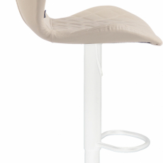 Barová stolička Cork, syntetická koža, biela / krémová - 3
