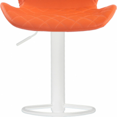 Barová stolička Cork, syntetická koža, biela / oranžová - 2