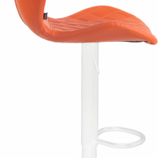 Barová stolička Cork, syntetická koža, biela / oranžová - 3