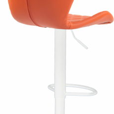 Barová stolička Cork, syntetická koža, biela / oranžová - 4