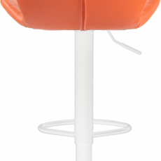 Barová stolička Cork, syntetická koža, biela / oranžová - 5