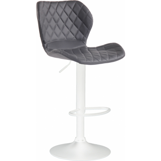Barová stolička Cork, syntetická koža, biela / šedá - 1