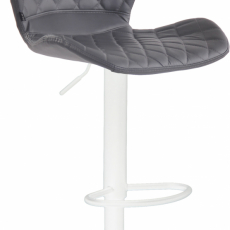 Barová stolička Cork, syntetická koža, biela / šedá - 1