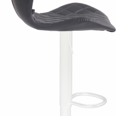 Barová stolička Cork, syntetická koža, biela / šedá - 3