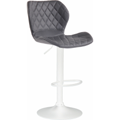 Barová stolička Cork, syntetická koža, biela / šedá