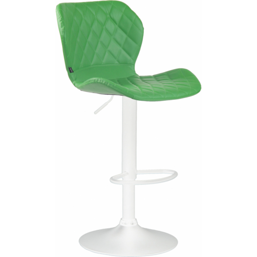 Barová stolička Cork, syntetická koža, biela / zelená - 1
