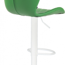 Barová stolička Cork, syntetická koža, biela / zelená - 4