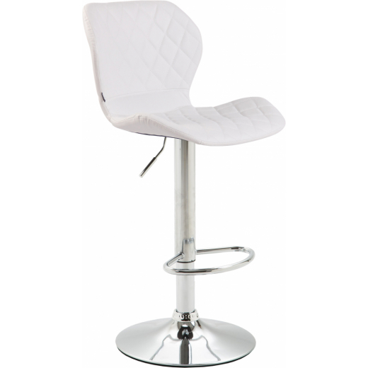 Barová stolička Cork, syntetická koža, chróm / biela - 1