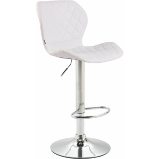Barová stolička Cork, syntetická koža, chróm / biela