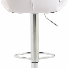 Barová stolička Cork, syntetická koža, chróm / biela - 5