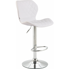 Barová stolička Cork, syntetická koža, chróm / biela