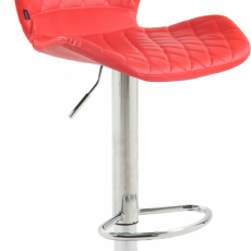 Barová stolička Cork, syntetická koža, chróm / červená - 1