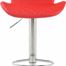 Barová stolička Cork, syntetická koža, chróm / červená - 2