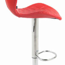 Barová stolička Cork, syntetická koža, chróm / červená - 3