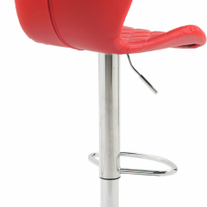 Barová stolička Cork, syntetická koža, chróm / červená - 4