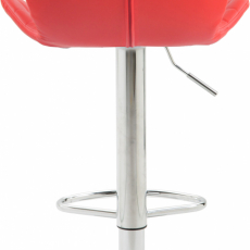 Barová stolička Cork, syntetická koža, chróm / červená - 5