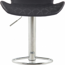 Barová stolička Cork, syntetická koža, chróm / čierna - 2