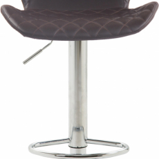 Barová stolička Cork, syntetická koža, chróm / hnedá - 2