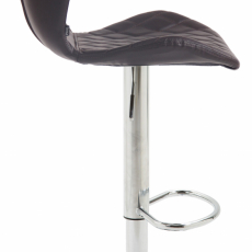 Barová stolička Cork, syntetická koža, chróm / hnedá - 3