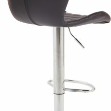Barová stolička Cork, syntetická koža, chróm / hnedá - 4