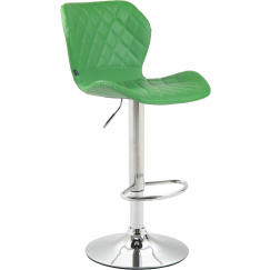 Barová stolička Cork, syntetická koža, chróm / zelená
