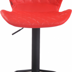 Barová stolička Cork, syntetická koža, čierna / červená - 2
