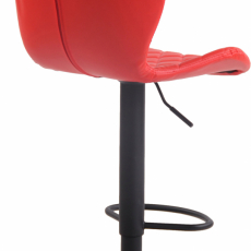 Barová stolička Cork, syntetická koža, čierna / červená - 4