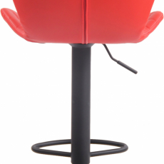 Barová stolička Cork, syntetická koža, čierna / červená - 5