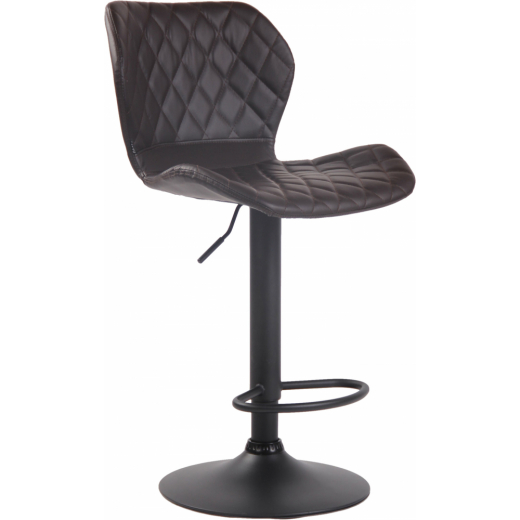 Barová stolička Cork, syntetická koža, čierna / hnedá - 1