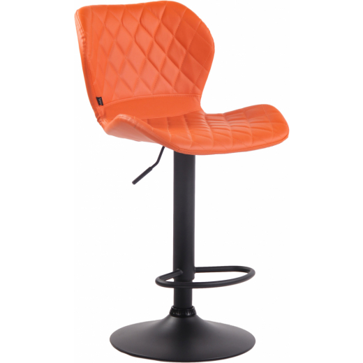 Barová stolička Cork, syntetická koža, čierna / oranžová - 1