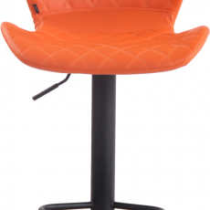 Barová stolička Cork, syntetická koža, čierna / oranžová - 2