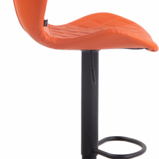 Barová stolička Cork, syntetická koža, čierna / oranžová - 3