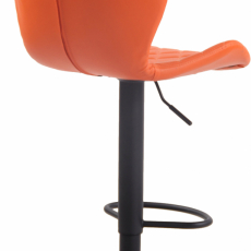 Barová stolička Cork, syntetická koža, čierna / oranžová - 4