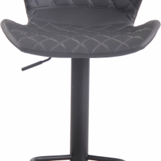 Barová stolička Cork, syntetická koža, čierna / šedá - 2