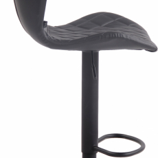 Barová stolička Cork, syntetická koža, čierna / šedá - 3