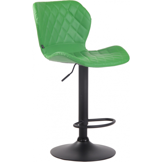 Barová stolička Cork, syntetická koža, čierna / zelená - 1