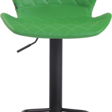 Barová stolička Cork, syntetická koža, čierna / zelená - 2