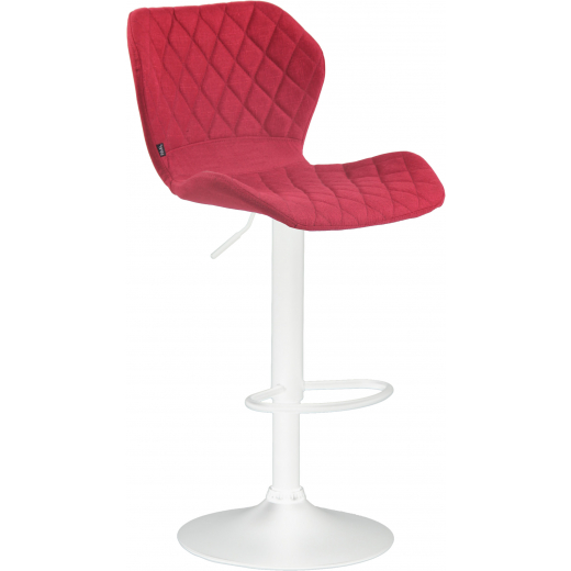 Barová stolička Cork, textil, biela / červená - 1