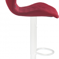 Barová stolička Cork, textil, biela / červená - 3