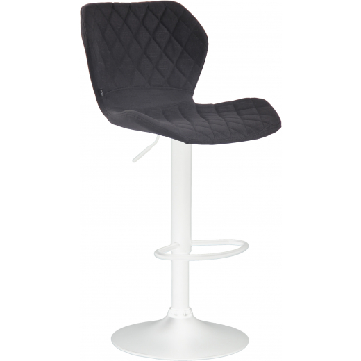 Barová stolička Cork, textil, biela / čierna - 1