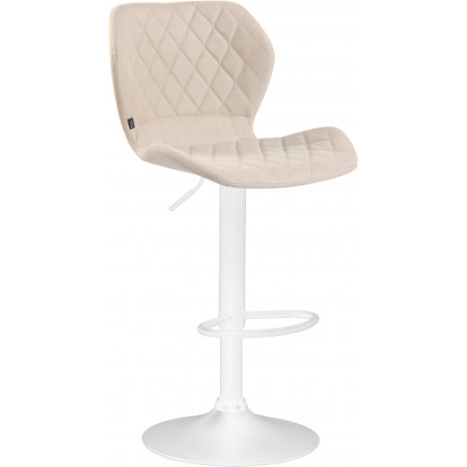 Barová stolička Cork, textil, biela / krémová - 1