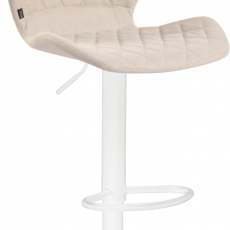 Barová stolička Cork, textil, biela / krémová - 1