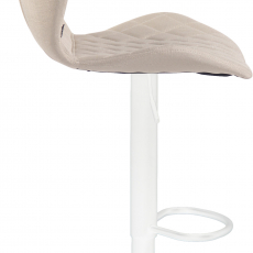Barová stolička Cork, textil, biela / krémová - 3