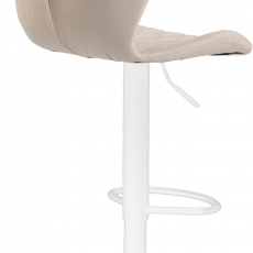 Barová stolička Cork, textil, biela / krémová - 4