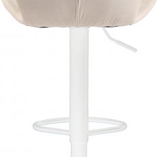 Barová stolička Cork, textil, biela / krémová - 5