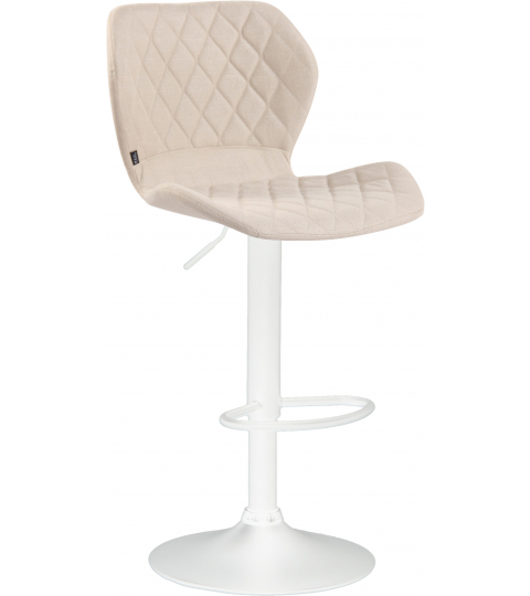 Barová stolička Cork, textil, biela / krémová