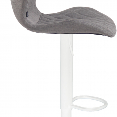 Barová stolička Cork, textil, biela / šedá - 3