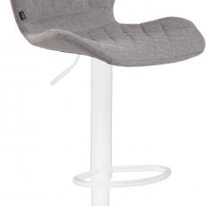 Barová stolička Cork, textil, biela / šedá - 2