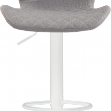 Barová stolička Cork, textil, biela / šedá - 1